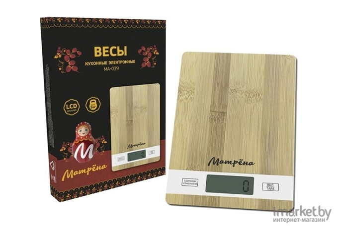 Кухонные весы Матрена МА-039 бамбук [007160]