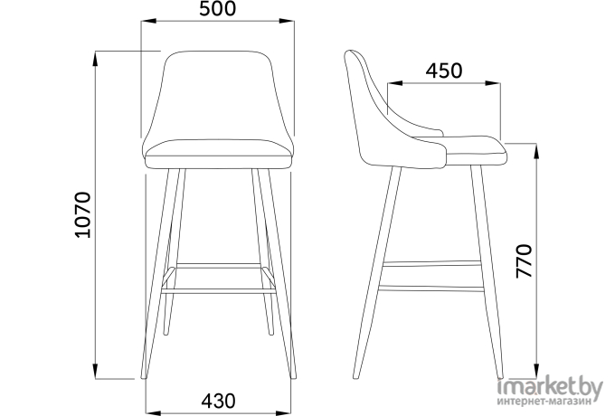 Барный стул AksHome Lara 2 бежевая ткань 1701-03/дуб
