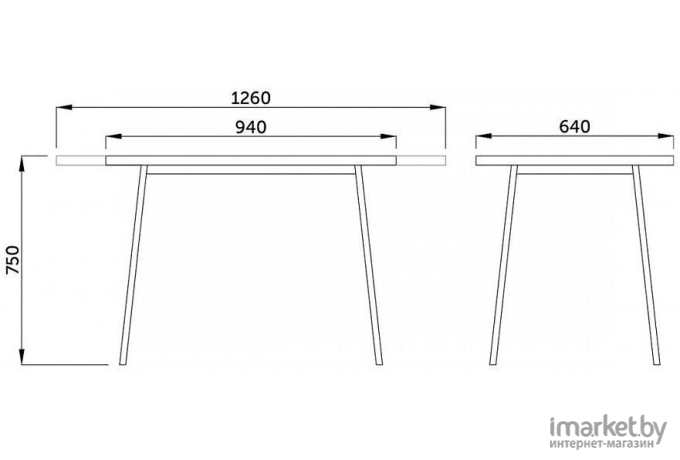 Стол обеденный Listvig Винер Mini раздвижной со стеклом 94(126)x64x75 кремовый/кремовый