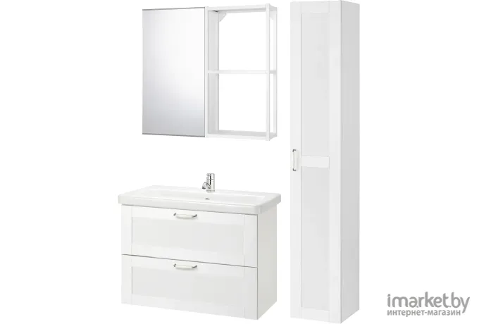 Комплект мебели для ванной Ikea Фискон/Твэллен белый [594.373.87]