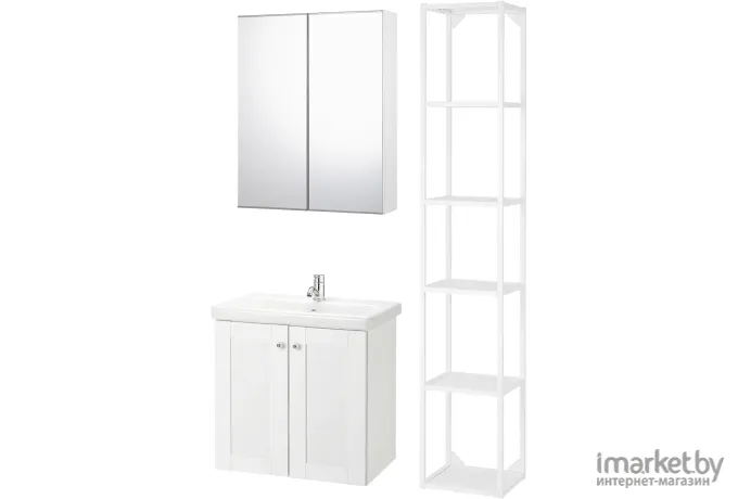 Комплект мебели для ванной Ikea Фискон/Твэллен белый [194.373.51]