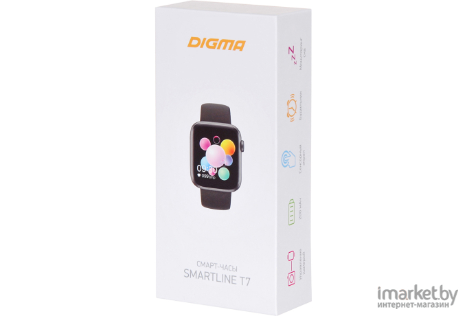Умные часы Digma Smartline T7 черный [T7B]