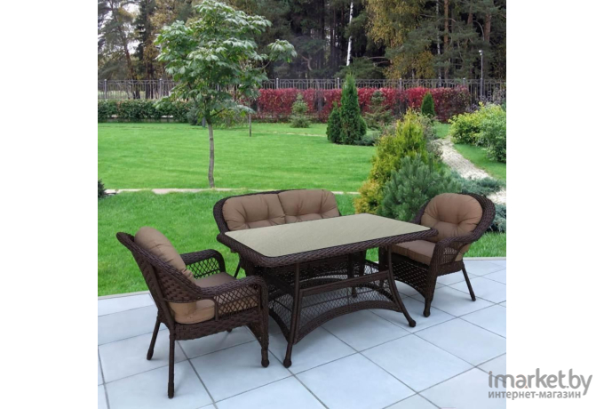 Комплект садовой мебели Afina garden T130/LV-520BB Brown_Beige [T130/LV-520BB-Brown_Beige]