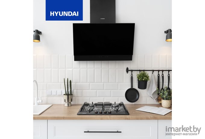 Кухонная вытяжка Hyundai каминная HGH 6744 BG (1 мотор) черный