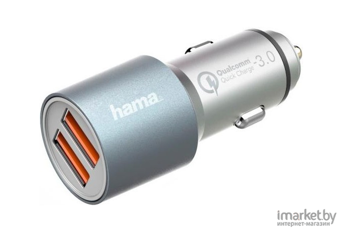Зарядное устройство Hama H-173654 6A QC универсальное серебристый [00173654]