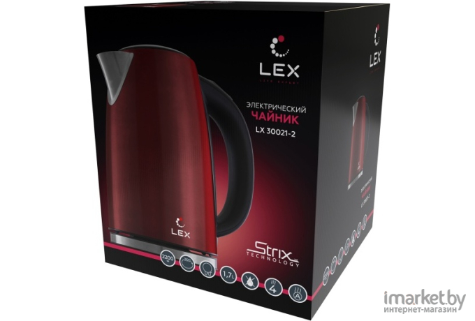 Электрочайник LEX LX 30021-2 красный [LX30021-2]