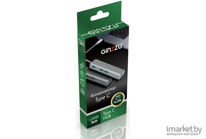USB-хаб Ginzzu GR-765UB Black