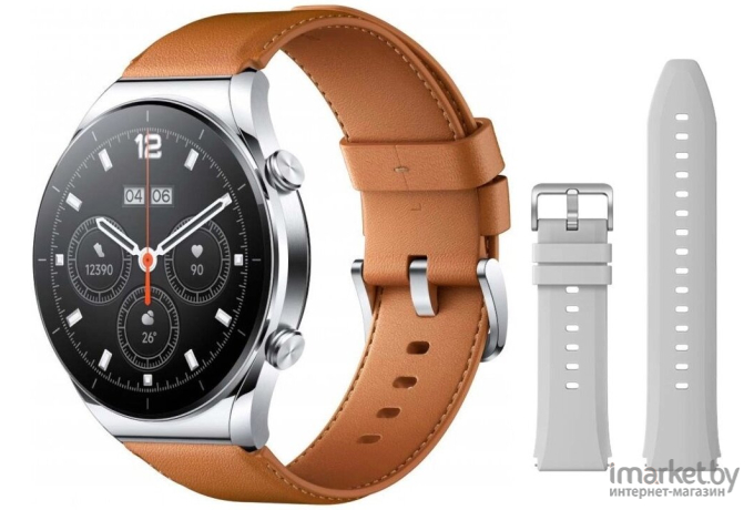 Смарт-часы Xiaomi Watch S1 (серебристый/коричневый, международная версия)