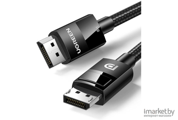 Кабель UGREEN DP114-80391 DisplayPort 1.4 (M) to DisplayPort 1.4 (M), в нейлоновой оплётке, 1.5m, Black