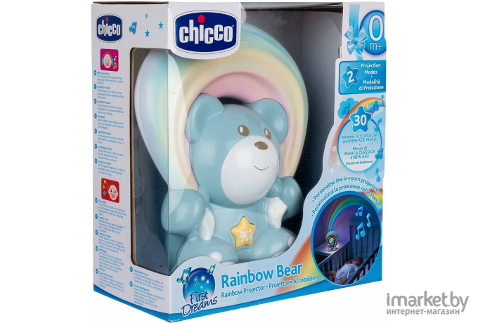 Игрушка-проектор CHICCO Радужный мишка голубой (00010474200000)