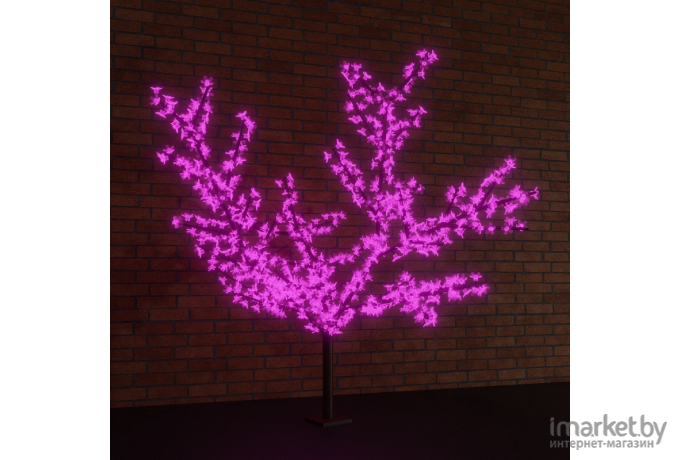 Светодиодное дерево Сакура, высота 1,5м, диаметр кроны 1,8м, фиолетовые светодиоды, IP 54, понижаю