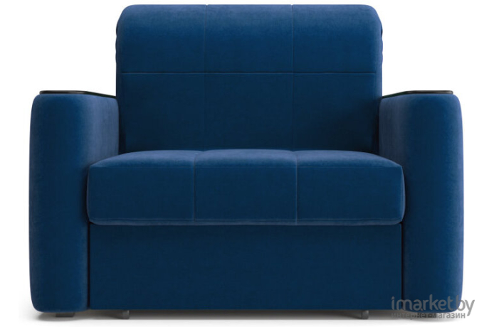 Кресло ЭТОмебель Ницца НПБ 0,8 Velutto 26 синий/накладка венге