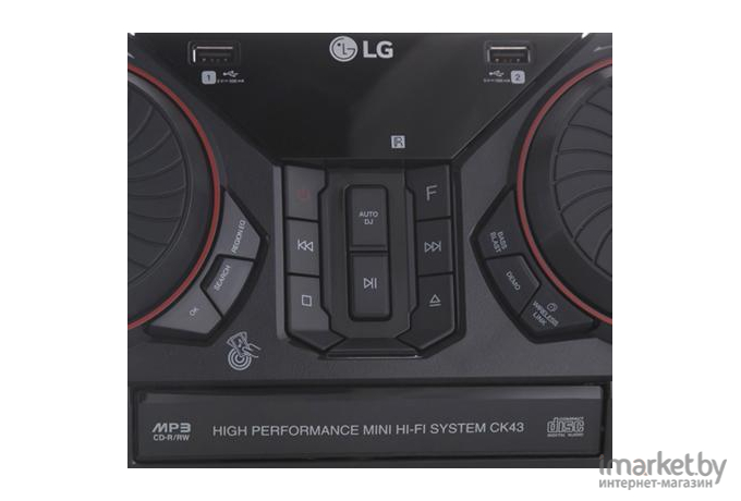Минисистема LG CJ45 черный 720Вт/CD/CDRW/FM/USB/BT