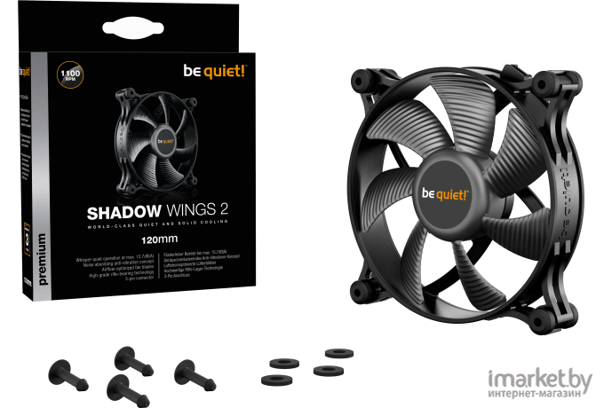 Вентилятор для корпуса be quiet! Shadow Wings 2 120mm (BL084)