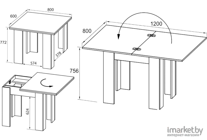 Обеденный стол Сокол СО-1 венге/беленый дуб