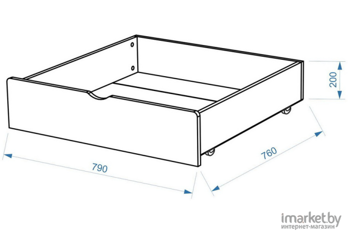 Кровать подростковая Pituso BamBino+ящик белый (670001р/+ящик/тип2)