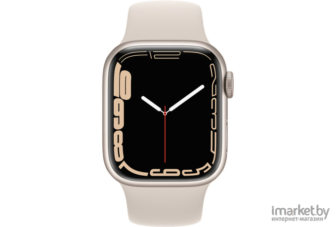 Смарт-часы Apple Watch Series 7 GPS 41mm Starlight Aluminium Case with Starlight Sport Band (MKMY3RB/A)