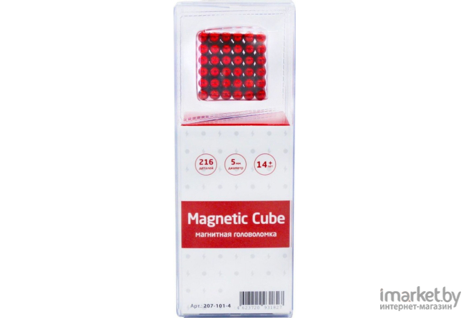 Магнитный куб Magnetic Cube красный 216 5мм (207-101-4)