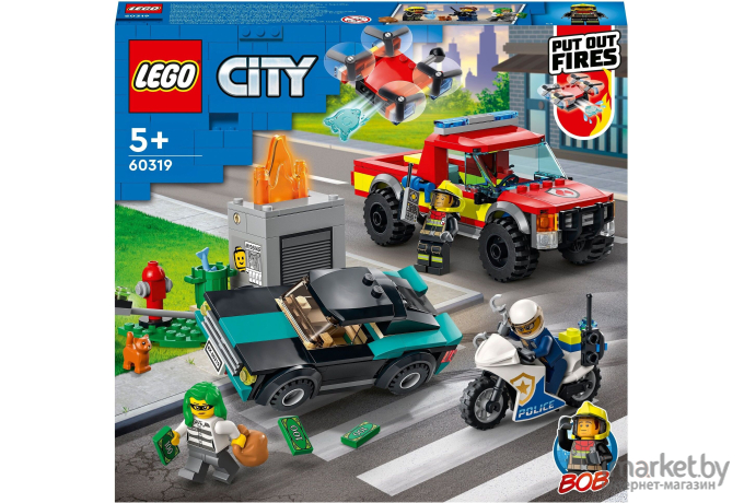 Конструктор LEGO City Пожарная бригада и полицейская погоня (60319)