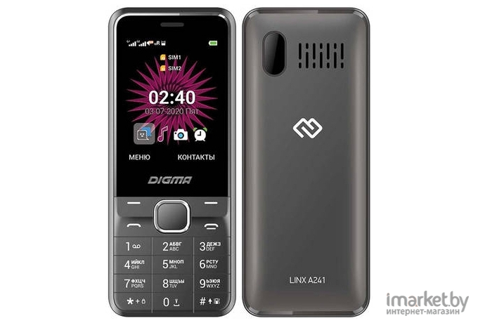 Мобильный телефон Digma Linx A241 (серый)