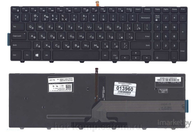 Клавиатура для ноутбука Dell Inspiron 15-3000, 15-3552, 15-3555, 15-3565, 15-3567, 15-5000, 15-5547, 15-5559, 15-5566 черная (KBD-DE-39)