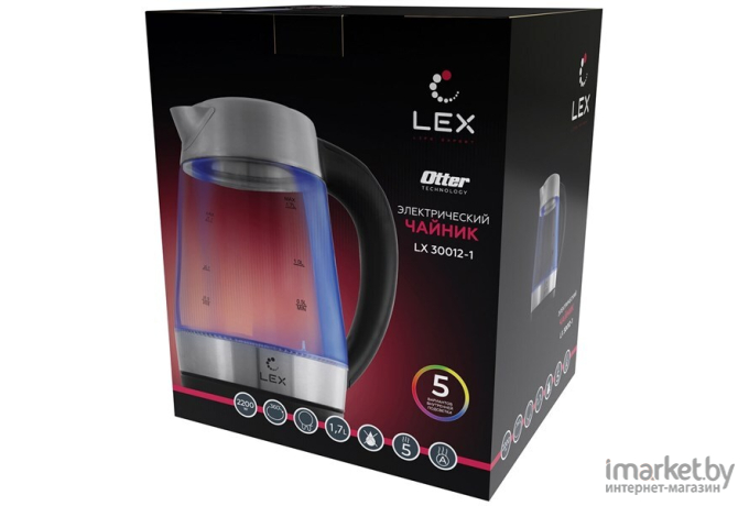 Электрочайник Lex LX 30012-1 черный