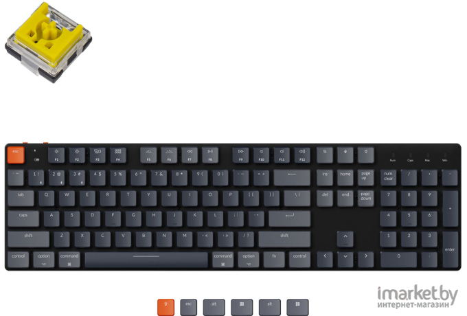 Беспроводная клавиатура Keychron K5SE Black (RGB, Hot-Swap, ABS+Alum, Keychron Optical Banana Switch)