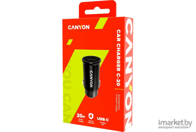 Адаптер питания автомобильный Canyon CNS-CCA20B Black
