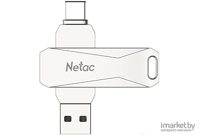 Usb Flash-накопитель Netac U782C 256GB USB3.0+TypeC (NT03U782C-256G-30PN)