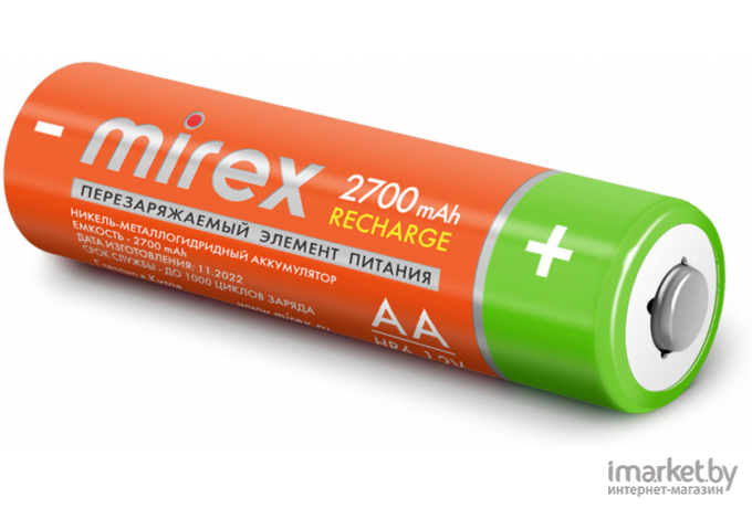 Аккумулятор Mirex HR6 AA 2700mAh 4BP