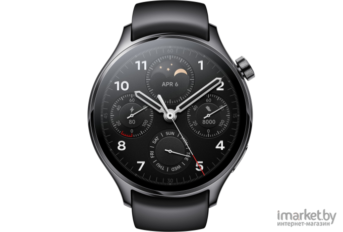 Смарт-часы Xiaomi Watch S1 Pro M2135W1 Black + Black Fluororubber Strap (BHR6013GL)
