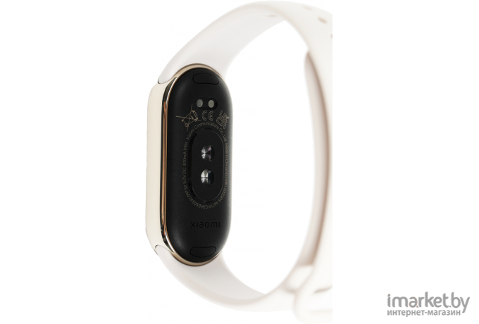 Фитнес-браслет Xiaomi Smart Band 8 (золотистый, с кремовым силиконовым ремешком, международная версия)