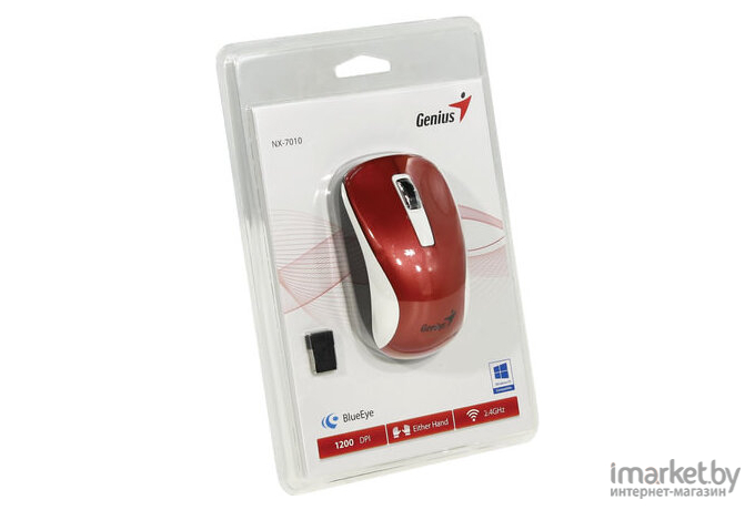 Мышь Genius Wireless BlueEye NX-7010 (красный)